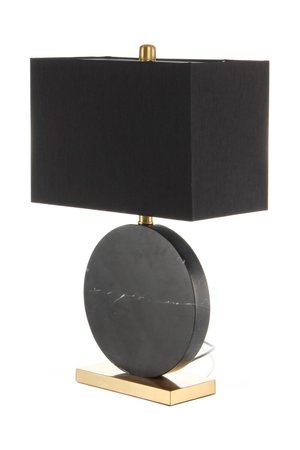 Настільна лампа з чорною мармуровою підставкою та абажуром з тканини Bilbo 125