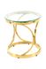 Столик Weyda 125 Круглая стеклянная столешница на металлической опоре Прозрачный / Золотистый