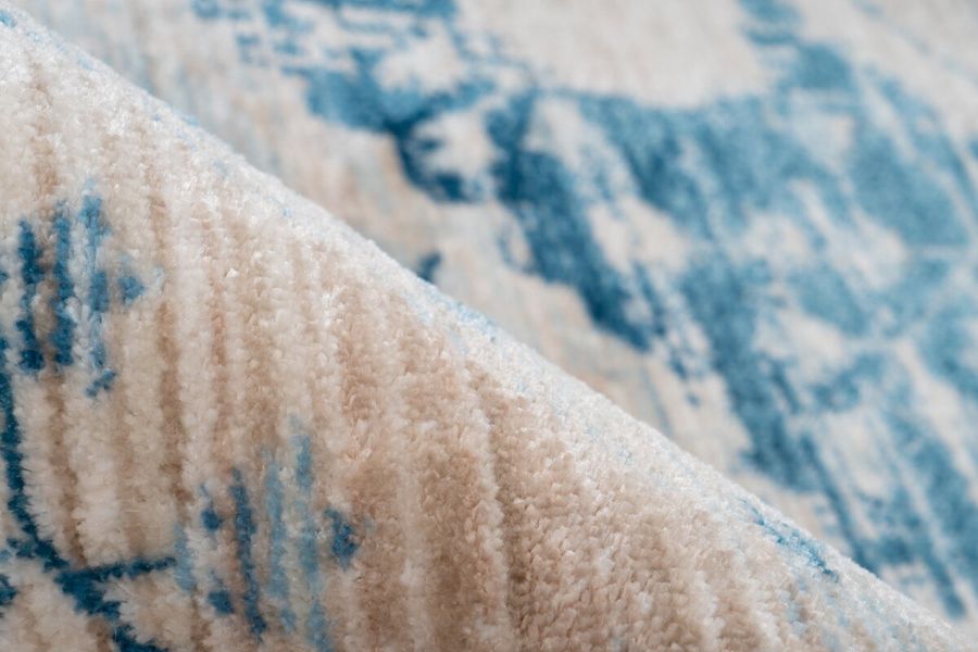Коротковорсный ковёр в стиле винтаж Baroque 500 кремовый с голубым