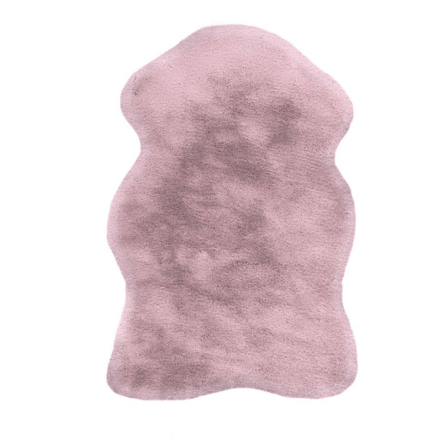 Хутряний килим з високим ворсом Rabbit Light Sheepskin 825 рожевий 60см х 90см