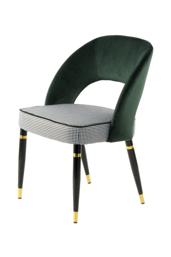 Стілець-крісло Courtney 525 з чорними ніжками та зеленою оббивкою