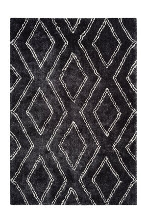 Високоворсний килим з ретро-візерунок Orlando 225 Антрацит 120 х 170