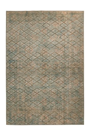 Тонкий ворсистый ковёр с рельефом Antique 125 Синий/Золото/Хаки 160 х 230