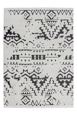 Длинноворсовый ковёр в этно стиле Agadir 110 Чёрно-белый 160 х 230