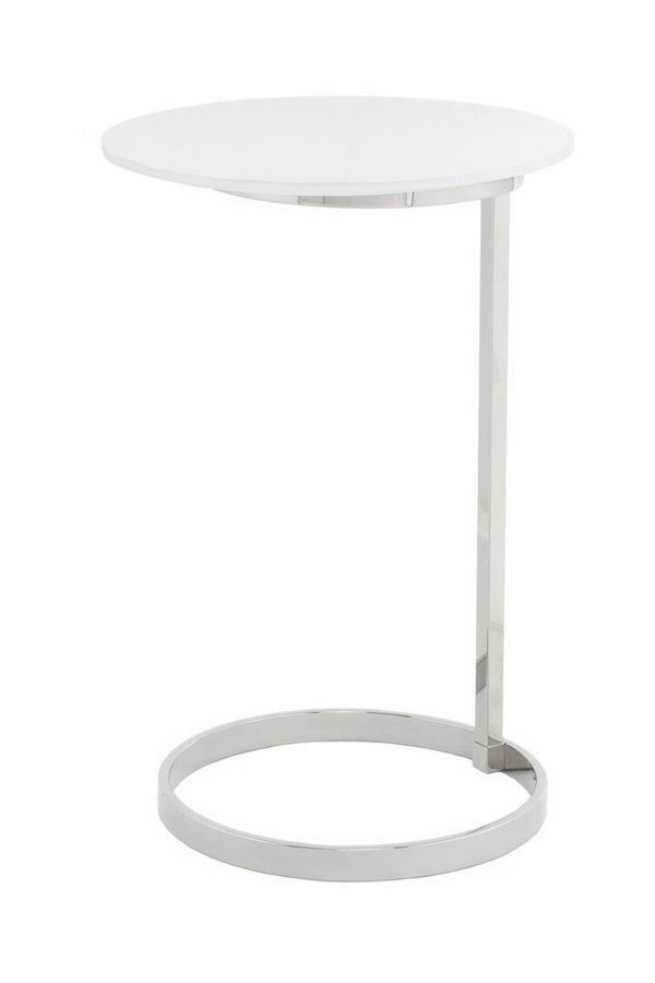 Приставной стол Kasimir 525 Белый / Серебристый Kayoom - в дом или квартиру. Фото, картинка, пример в интерьере