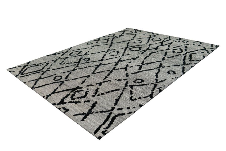 Жакардовий килим із плоским ворсом River 110 Сірий/Чорний