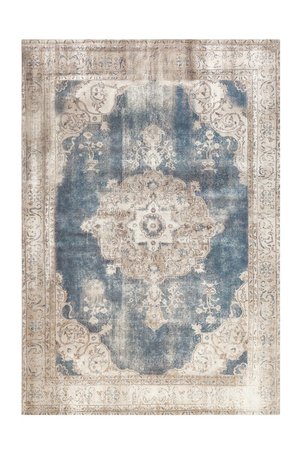 Коротковорсний килим у стилі вінтаж Vintage 8400 Кремовий ; Синій Кремовий; синій 140 см х 200 см
