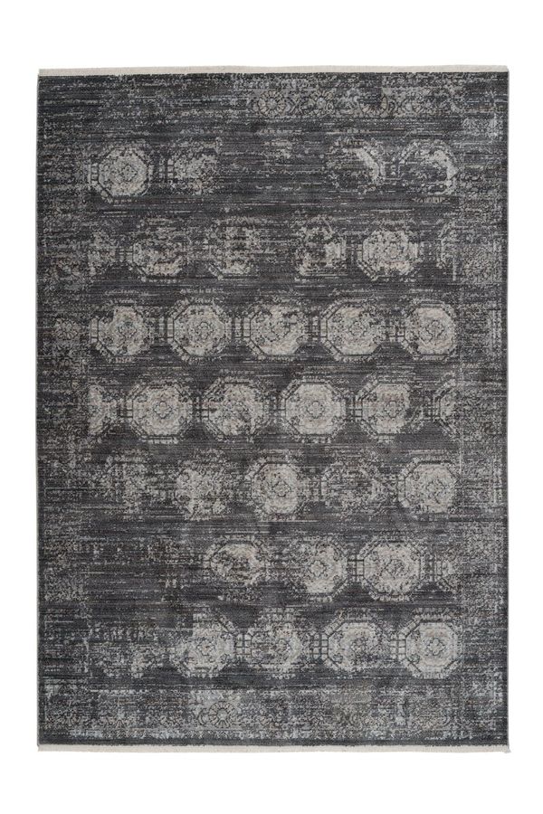 Коротковорсний килим у вінтажному стилі Baroque 700 Антрацит/Сірий