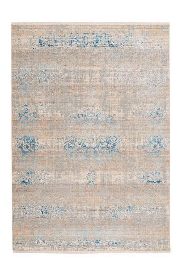 Коротковорсный ковёр в стиле винтаж Baroque 300 Серый/Бирюзовый 120 х 170