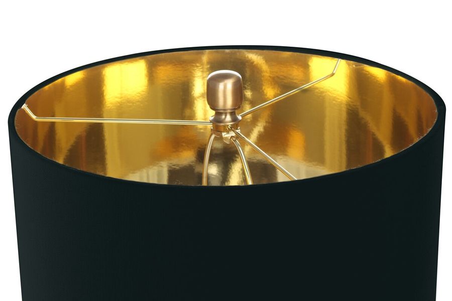Настольная лампа с белой мраморной подставкой и чёрным абажуром Orbit 110