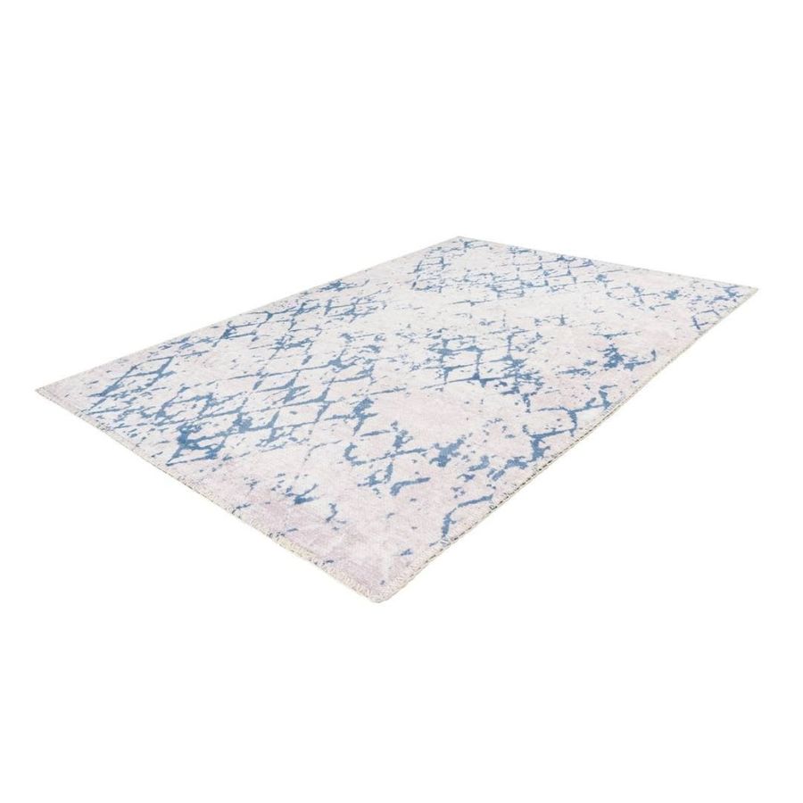 Ретро-килим у вінтажному стилі з принтом Peron 400 Білий/Синій 160 х 230