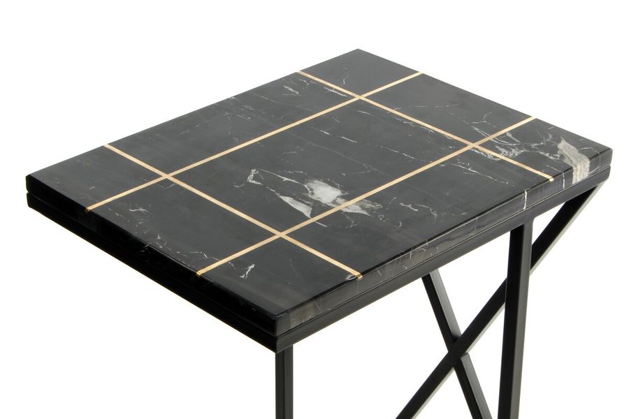 Приставной стол Louis 125 в стиле лофт Черный / Черный, різнокольоровий