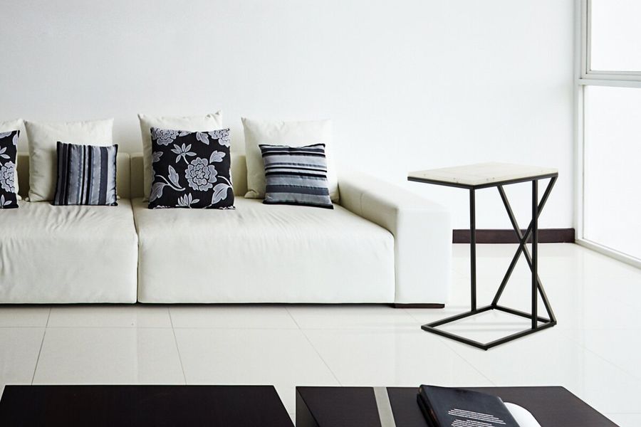 Приставной стол Louis 125 в стиле лофт Белый / Черный Kayoom - в дом или квартиру. Фото, картинка, пример в интерьере
