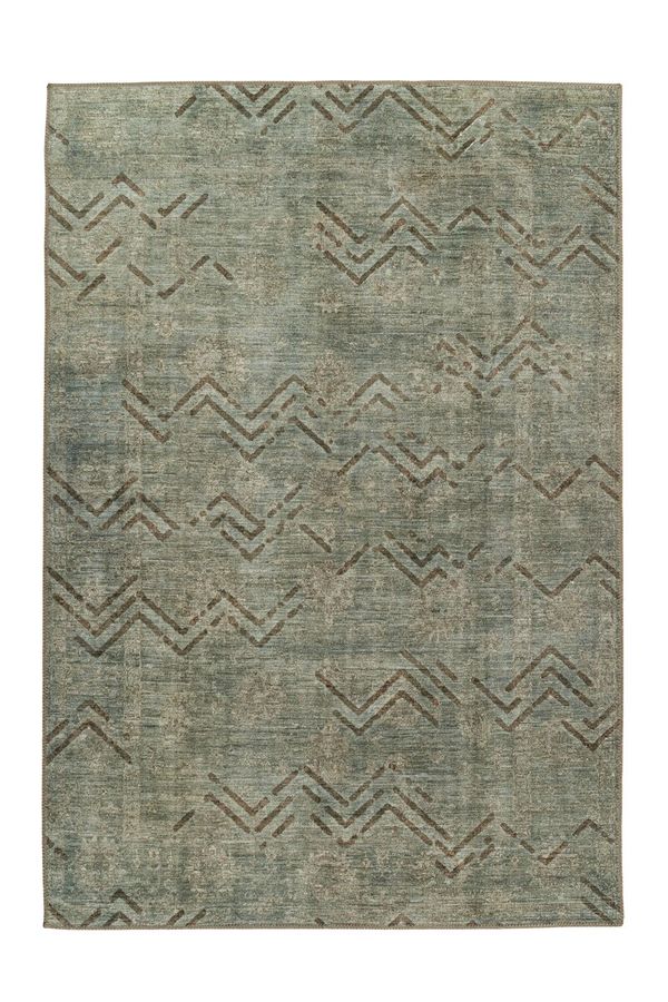 Тонкий килим ворсистий з рельєфом Antique 325 Хакі 80 х 150