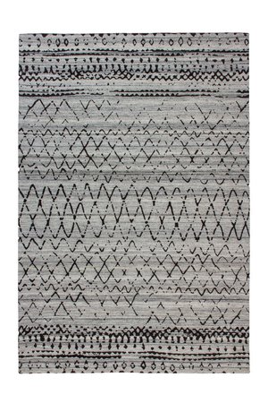 Плетёный шерстяной ковёр Phoenix 113 Серый / Чёрный