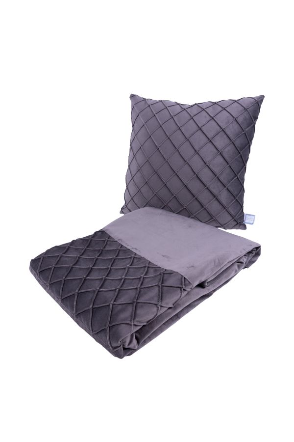 Декоративна подушка та покривало Paulina 325 Набір з 2-х штук Графіт