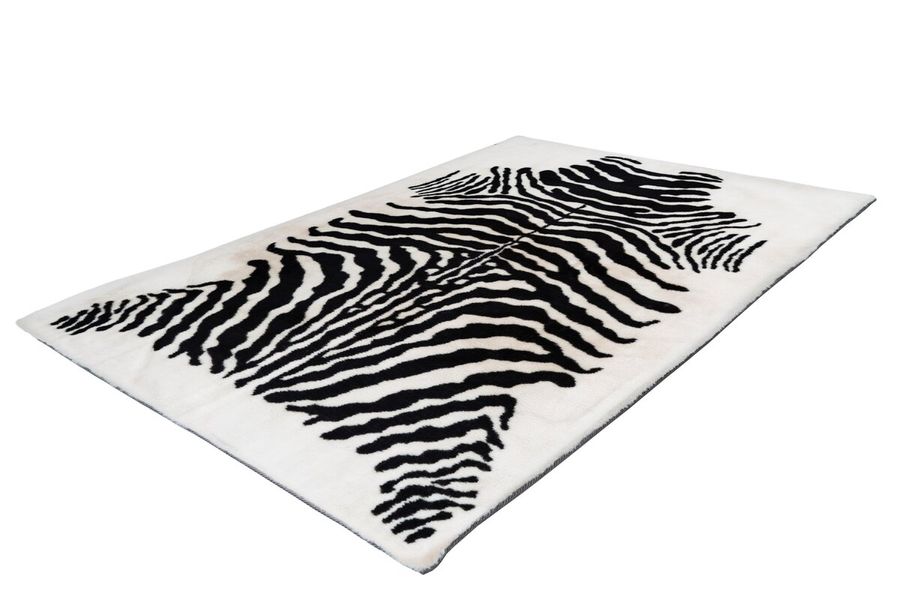 Мягкий ковёр ручной работы Rabbit Animal 400 Белый/Черный 120 x 160