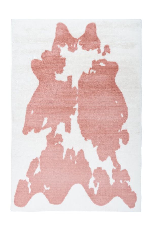 Исключительно мягкий ковёр ручной работы, имитирующий мех кролика, с анималистическим принтом Rabbit Animal 500 Белый / Розовый