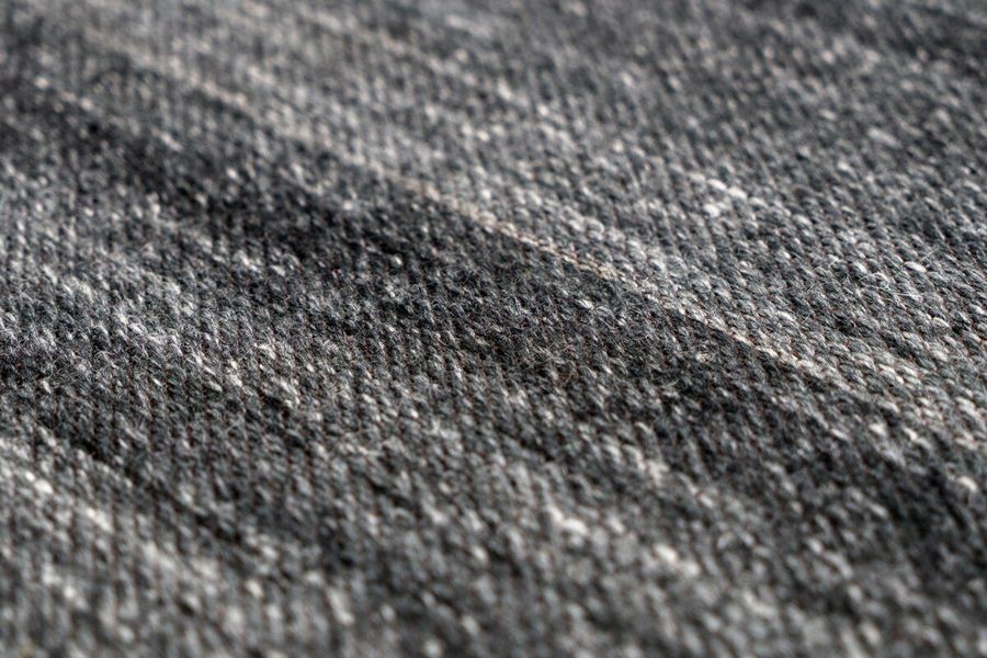 Плетёный шерстяной ковёр Phoenix 210 Антрацит / Чёрно-серый / Серый