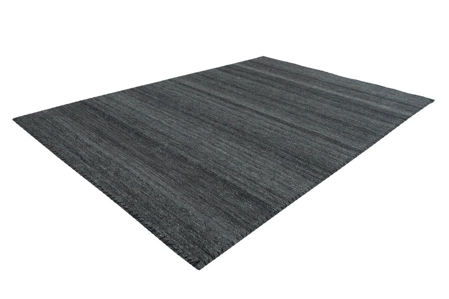 Плетёный шерстяной ковёр Phoenix 210 Антрацит / Чёрно-серый / Серый