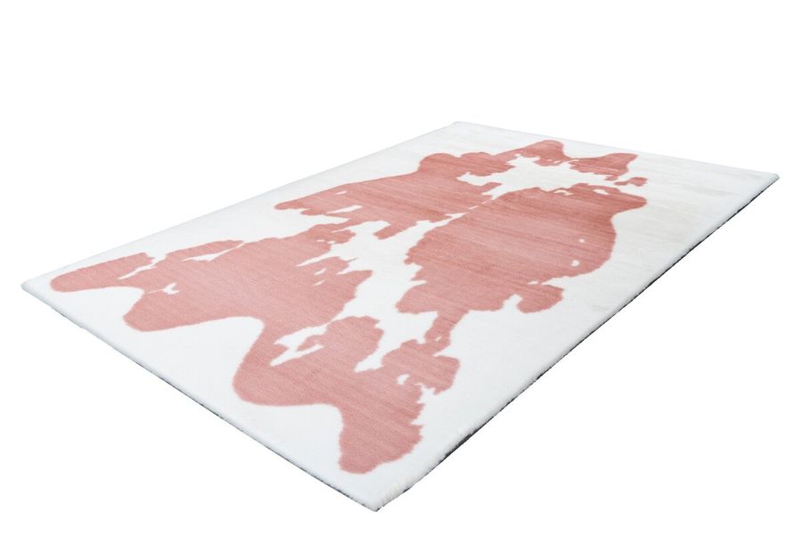Исключительно мягкий ковёр ручной работы, имитирующий мех кролика, с анималистическим принтом Rabbit Animal 500 Белый / Розовый