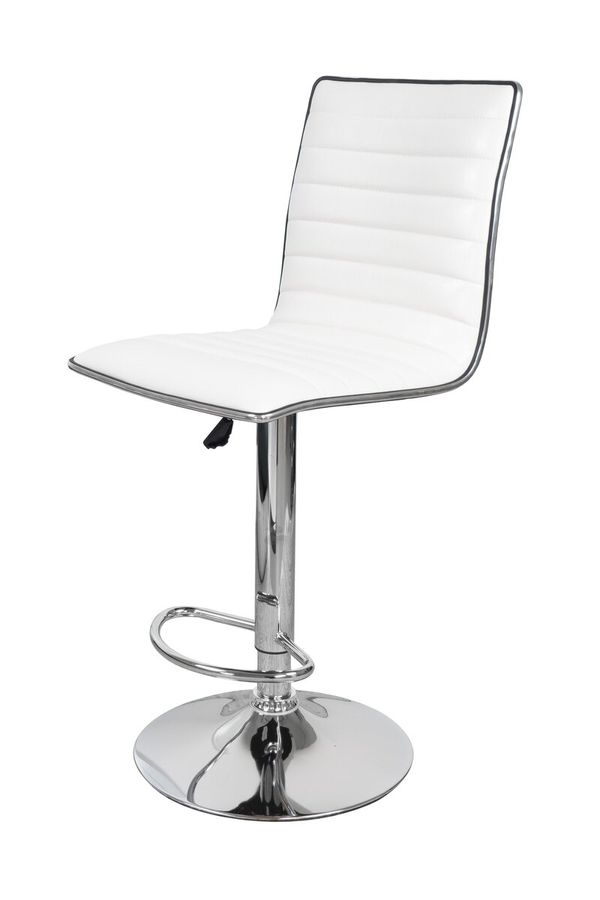 Барный стул со спинкой Midnight 625 с сидением из белой эко-кожи
