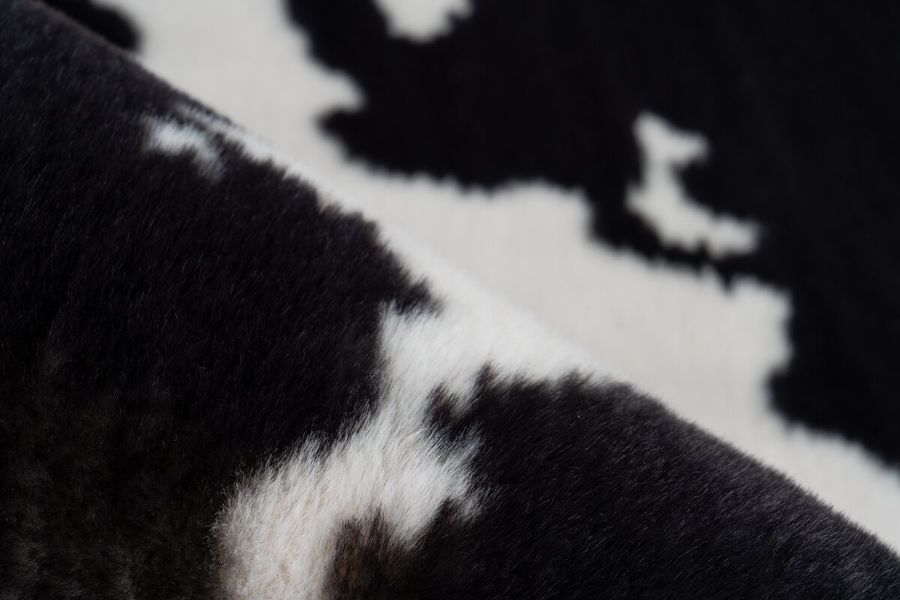 Исключительно мягкий ковёр ручной работы, имитирующий мех кролика, с анималистическим принтом Rabbit Animal 500 Белый / Черный