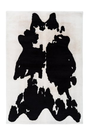 Мягкий ковёр ручной работы Rabbit Animal с анималистическим принтом Rabbit Белый/Черный 160 x 230