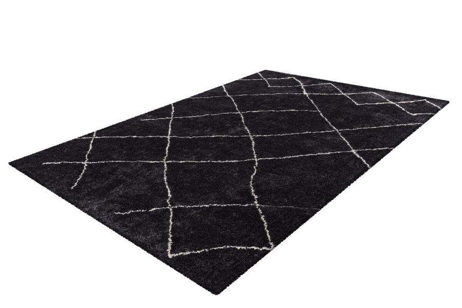 Високоворсний килим з ретро-візерунок Orlando 525 Антрацит