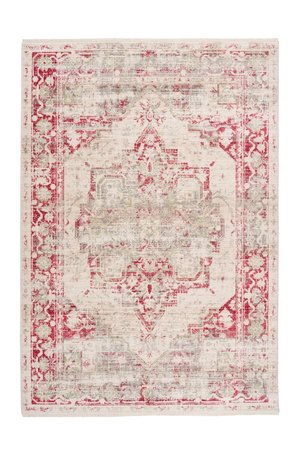 Коротковорсний килим у стилі вінтаж Baroque 100 Червоний/Сірий 200 х 290