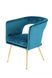 Бархатное кресло Jolene 125 сине-зелёное с золотыми ножками Kayoom - недорогой пример интерьера в доме или квартире