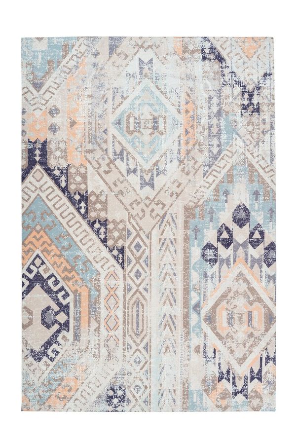Коротковорсный ковёр в стиле винтаж Indiana 200 Разноцветный / Синий