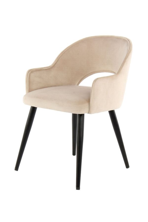 Бархатный стул-кресло Joris 110 Шампань/Бежевый/Пудра Kayoom - в дом или квартиру. Фото, картинка, пример в интерьере