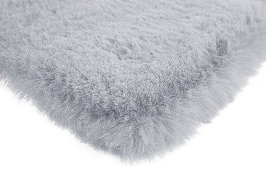Однотонный исключительно мягкий ковёр ручной работы имитирующий мех кролика Rabbit 100 Светло-серый Круглый