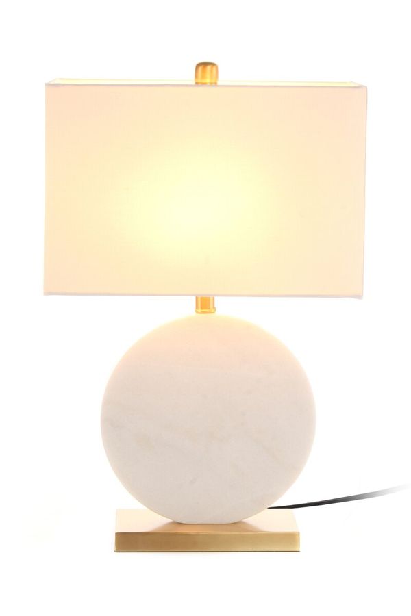 Настольная лампа с белой мраморной подставкой и абажуром Bilbo 125