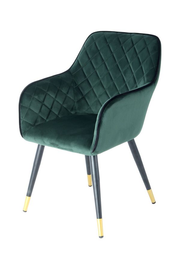 Стул-кресло с контрастным кантом Amino 525 Зелёный / Чёрный Kayoom - в дом или квартиру. Фото, картинка, пример в интерьере