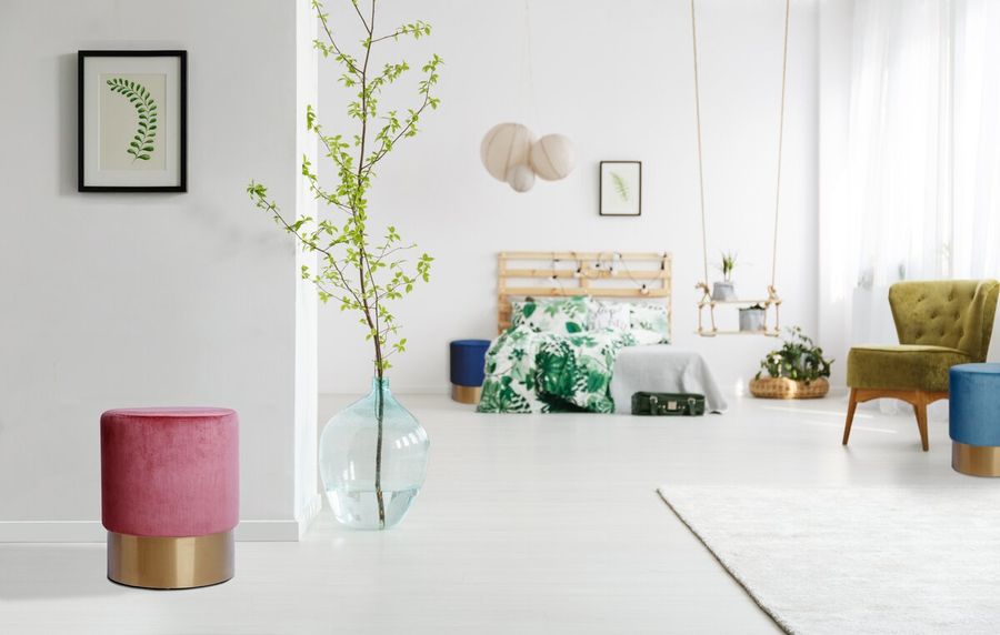 Пуф Nano 110 пепельно-розовый Kayoom - в дом или квартиру. Фото, картинка, пример в интерьере