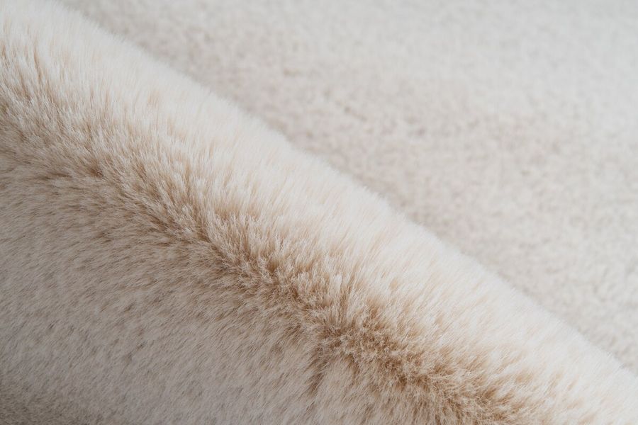 Однотонный исключительно мягкий ковёр ручной работы, имитирующий мех кролика Rabbit Double Sheepskin 300 Кремовый