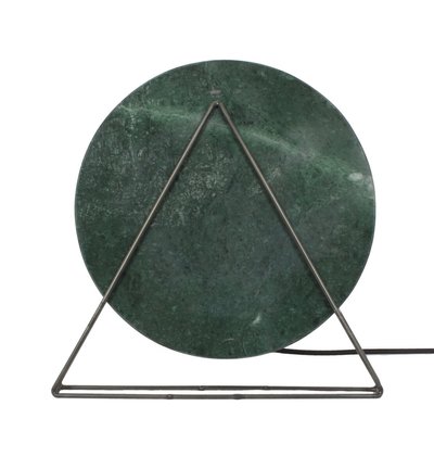 Настольная лампа мраморный диск Carmie 387 Зелёная