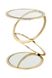 Столик Spiral 525 Зеркальная столешница на металлической ножке в виде спирали Прозрачный / Зеркальный / Золотистый Kayoom - недорогой пример интерьера в доме или квартире