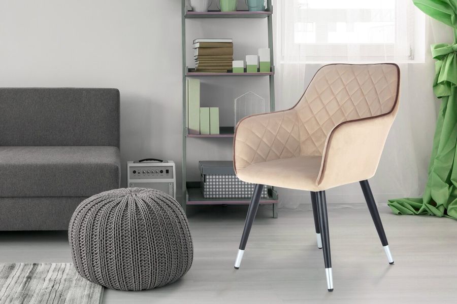 Стул-кресло Amino 625 бежевый с коричневым Kayoom - в дом или квартиру. Фото, картинка, пример в интерьере