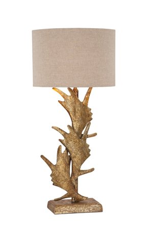 Настольная лампа на кованой подставке с льняным абажуром Winter Art Small под бронзу