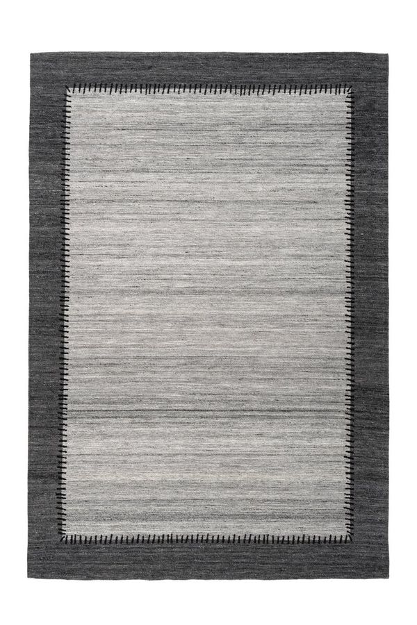 Плетёный шерстяной ковёр Phoenix 310 Антрацит / Серый