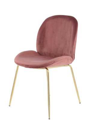 Бархатный стул со спинкой на латунных ножках Charlize 110 Розовый Kayoom - в дом или квартиру. Фото, картинка, пример в интерьере