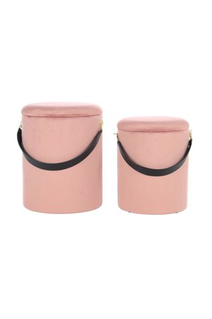 Набор из двух пуфов Arabella 125 Розовый / Черный Kayoom - в дом или квартиру. Фото, картинка, пример в интерьере