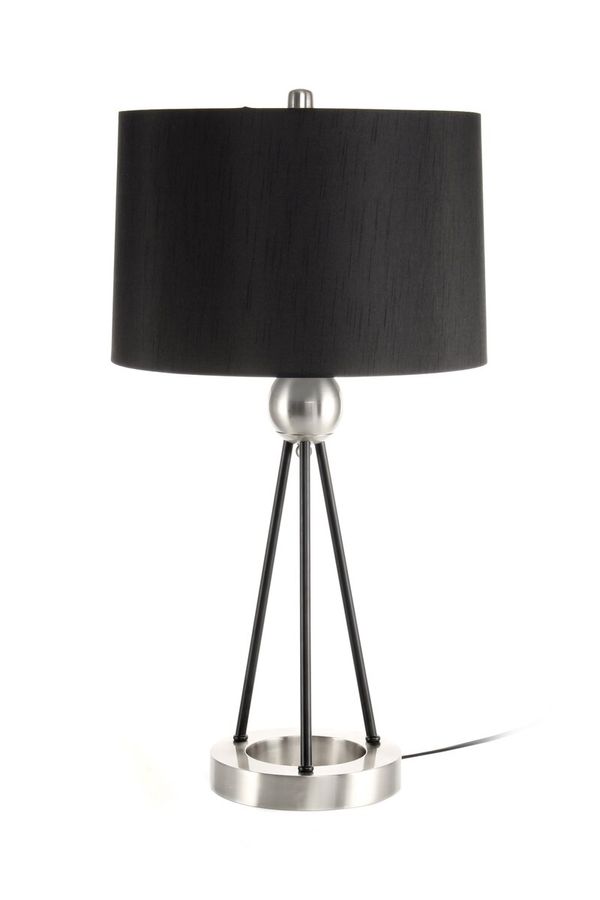 Настольная лампа с чёрным абажуром Architecta 125 с подставкой из белого металла