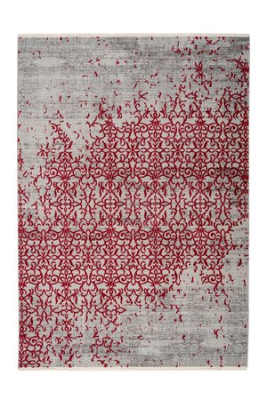 Коротковорсный ковёр в стиле винтаж Baroque 200 Красный / Серый