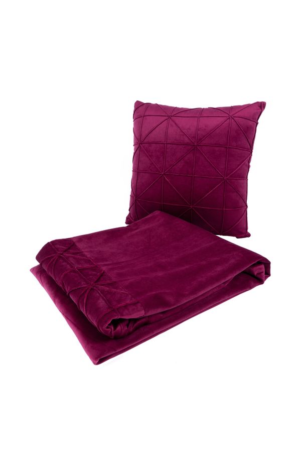 Декоративна подушка та покривало Paulina 225 Набір з 2-х штук Ягідний