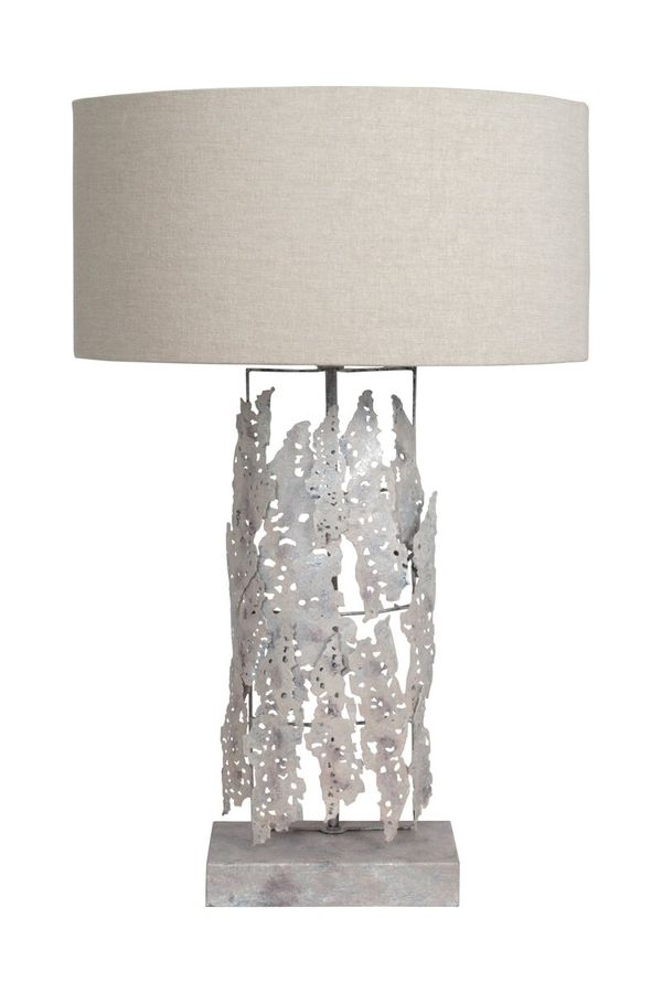 Настільна лампа на ажурній металевій підставці Impression Small Iceland срібляста