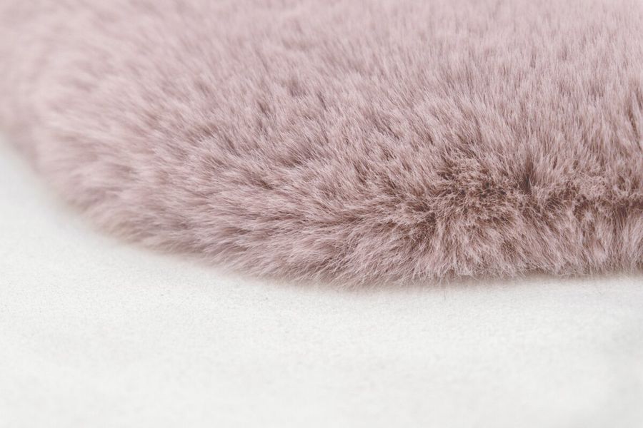 Однотонный исключительно мягкий ковёр ручной работы, имитирующий мех кролика Rabbit Sheepskin 200 Розовый